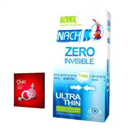 کاندوم نازک ناچ کدکس مدل Zero Invisible بسته 12 عددی به همراه کاندوم اورز مدل بلیسر