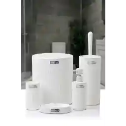 سرویس حمام اوشن هوم مینا راه راه سفید گرد