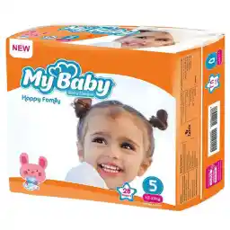 پوشک بچه مای بیبی سری خانواده شاد سایز 5 بسته 28 عددی