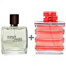 ادو پرفیوم زنانه ماریاژ مدل Icon به همراه ادو پرفیوم مردانه مدل Topaze حجم 100 میل