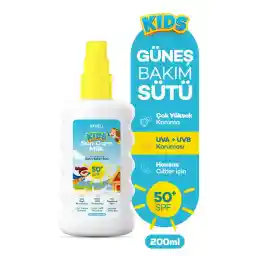 اسپری ضد آفتاب AXWELL Kids Spf50 + حفاظت بسیار بالا برای صورت و بدن کودکان 200 میلی لیتر