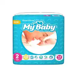 پوشک بچه مای بیبی سری مهربان با پوست سایز 2 بسته 18 عددی