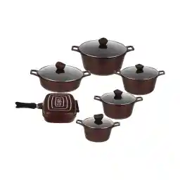 سرویس پخت و پز 12 پارچه نالینو طرح گرانیت مدل Deniz