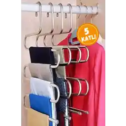 WAPPA فلزی داخل کمد آویز هوشمند کروم آویز شلوار 5 لایه