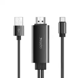 کابل Type-Cبه Hdmi یسیدو 4k مدل HM03 طول 1.8 متر