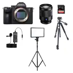دوربین سونی Sony a7 III +24-70mm+کارت حافظه SD 32GB 95MB/S+پایه Q404،نور SL-116AI و میکروفن M1 PRO