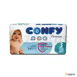 پوشک بچه کانفی پرمیوم سایز 3 بسته 38 عددی
