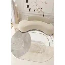 Decomia خانه دیجیتال ضد لغزش مینک کرم کرم بیضی شکل نشیمن فرش آشپزخانه فرش فرش راهرو فرش کف فرش