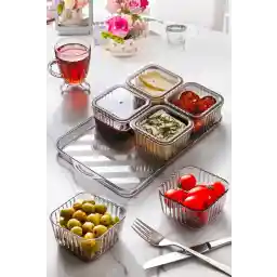 سرویس صبحانه 6 اتاقه لوکس آشپزخانه کوئینز با سینی