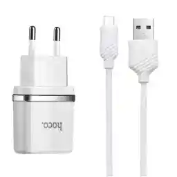 شارژر هوکو (Hoco C12 Smart dual USB (Micro cable)charger set (EU