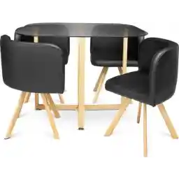 سرویس غذاخوری Milton & Oldbrook 5 تکه سوفیا - میز ناهارخوری با 4 صندلی چوبی