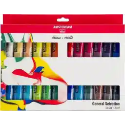 مجموعه انتخاب عمومی رنگ اکریلیک سری استاندارد آمستردام | 24 × 20 میلی لیتر