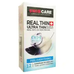 کاندوم سوئیس کر مدل Real Thin Ultrathin بسته 12 عددی