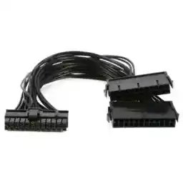 تبدیل برق 2 پورت 24 پین پاور ماده به 24 پین پاور نر Dual PSU Power Supply Splitter Cable for 24-Pin