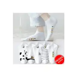 socksmanya 5 جفت پاندا / پوتین زنانه طرحدار سفید طرح گاوی جوراب