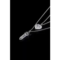 تاشمران کریستال کوارتز سنگ طبیعی گردنبندهای عاشقانه ناخن قلب زوج Tky0285