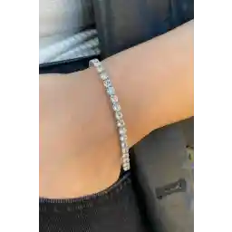 BERS ACCESSORY دستبند آبی زنانه با روکش نقره سنگ زیرکون