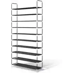 جا کفشی LifeGoods - XXL -10 طبقه - 35 تا 40 جفت کفش - کابینت کفش - پلاستیکی - مشکی