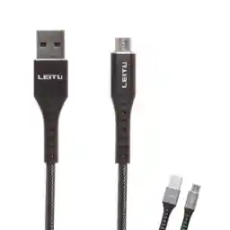 کابل شارژ و انتقال دیتا لیتو مدل Leitu LD-8 (micro USB) طوسی