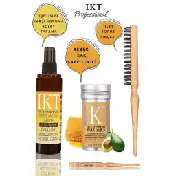 موم استیک موی حرفه ای IKT 75 گرم + برس تیغی + لوسیون مراقبت از مو 200 میلی لیتری