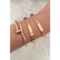 لوازم جانبی ایکس لیدی ناخن ترکیبی با روکش طلا، دستبند سرآستین با و بدون سنگ