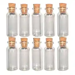 بطری با درب چوب پنبه مدل 15 سی سی - بسته 10 عددی