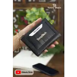 کیف پول جا کارتی زنانه اصلی Tonny Black محفظه کاغذ و سکه کروکودیل مدل کروکو مدل مینی کارتی شیک