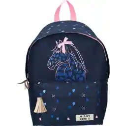 بوسه شیری ما یک کوله پشتی - کیف مدرسه دخترانه - آبی - اسب
