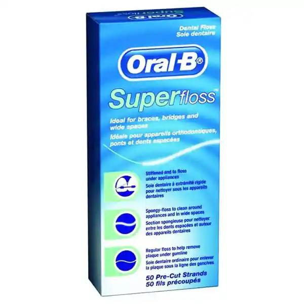نخ دندان اورال بی مدل Super Floss مناسب دندان های ارتودنسی شده