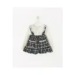 پیراهن دخترانه و یقه توری لباس توئید سالوپت magu