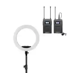 رينگ لايت هيرو Hero Ring Light 480 همراه پايه+میکروفن بویا BOYA BY-WM8 Pro-K1