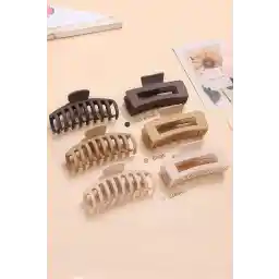 ست سگک زن 6 تکه قهوه ای بزرگ Xl طرح C&E