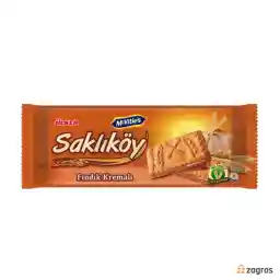 بیسکویت اولکر با کرم فندقی مدل Saklikoy وزن 100 گرم