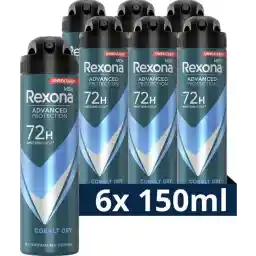 اسپری ضد تعرق خشک کبالت محافظ پیشرفته مردانه Rexona - 6 x 150 میلی لیتر - Voordeelverpakking