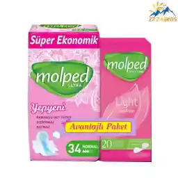 نوار بهداشتی نرمال مولپد هدیه دار تعداد 34 عددی