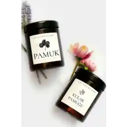 بسته بندی LALEZEN HOME 2 غنچه های پنبه ای کهربایی و جار پنبه ای Mika Plastic