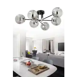 ESSLİGHT لوستر 6 تکه مدرن شیشه ای دودی آسیایی Plafonier