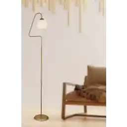 لامپ کف فلزی با طراحی مدرن با شیشه سفید Apliqa Seul