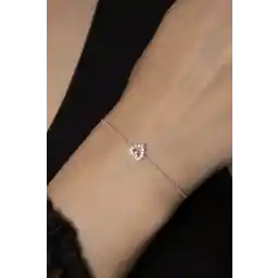 دستبند قلب زنانه نقره ای الیکا مدل 925 عیار