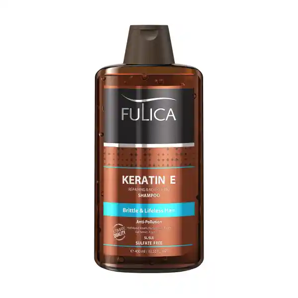 شامپو تقویت‌کننده مو فولیکا مدل Keratin E حجم 400 میلی‌لیتر