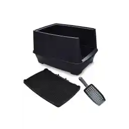 ست بیل کاسه توالت گربه نیمه بسته Poliwork Relax Anthracite