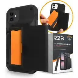 کیس R2B® iPhone 11 با جای کارت برای 4 کارت مناسب برای آیفون اپل - از جمله محافظ صفحه آیفون 11 - قاب گوشی آیفون 11 - مدل Zeist