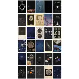 مجموعه پوستر دیواری کیهانی SMARTLY 30 تایی مجموعه پوستر کیهانی دکور اتاق