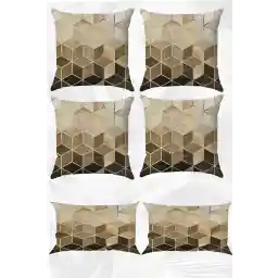 ست روبالشی پرتابی 43*43 و 50*30 روبالشی موزاییک زرد stellahomes ست 6 عددی