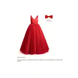 لباس شب تولد دخترانه NSMLİFE شخصی شده با روکش قرمز