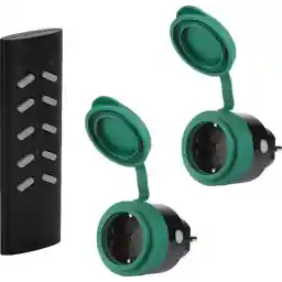 ست سوئیچ SEC24 HAF780S با ریموت کنترل سبز 3 تکه با زمین محافظ - برای فضای باز - 3680W - فقط مناسب برای هلند