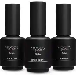 پکیج استارتر Moods Gellak - پرایمر - بیس کت - تاپ کوت - ژل لاک - لاک ناخن لامپ ال ای دی - 7.3 میلی لیتر