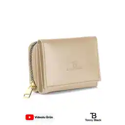 محفظه های چندگانه زنانه اصلی Tonny Black، تعداد زیادی جای کارت، محفظه های چرمی سکه و پول کاغذی، کیف پول جا کارتی شیک زیپ دار