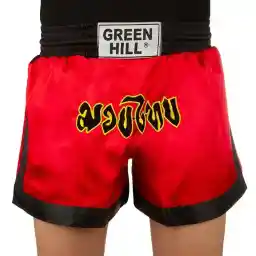 شلوارک کیک بوکس ساتن Green Hill BYT | قرمز/مشکی