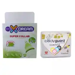 کاندوم ایکس دریم مدل Super Collar بسته یک عددی به همراه کاندوم بادیگارد مدل Comfort بسته چهار عددی